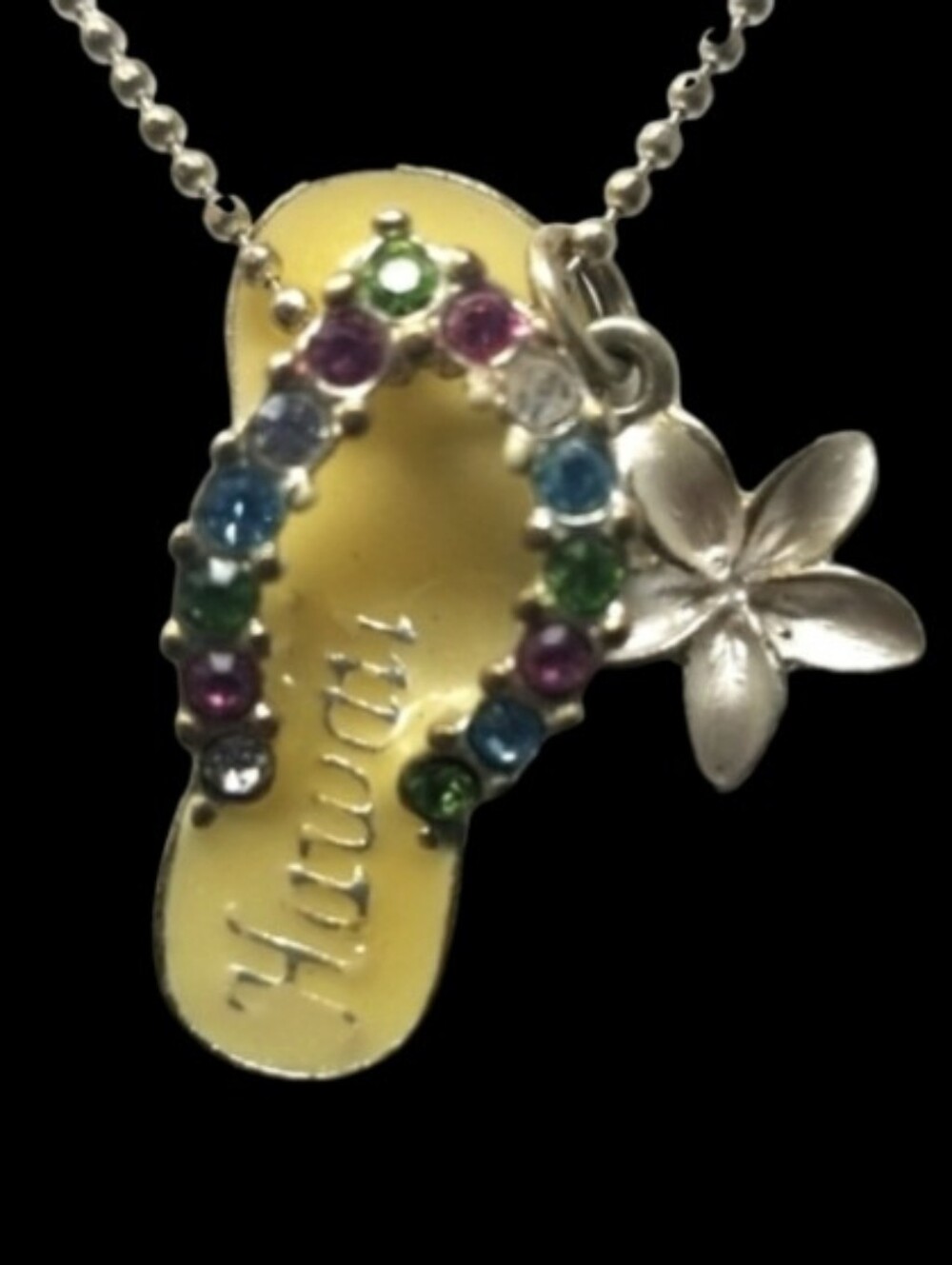 HAWAII MULTI COLORED FLIP FLOP AND FLOWER NECKLACE